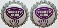 Soda pop bottle caps VARIETY CLUB GRAPE SODA Lot of 2 cork lined new old stock