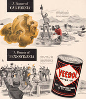 Vintage magazine ad VEEDOL MOTOR OIL 1940 Tide Water Oil Co Rolf Klep artwork