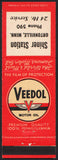 Vintage matchbook cover VEEDOL MOTOR OIL Shine Station Ortonville Minnesota