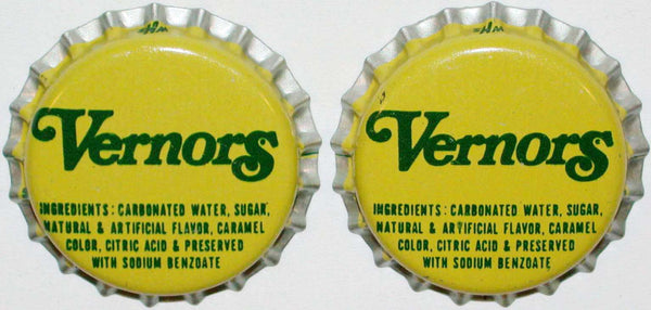 Soda pop bottle caps VERNORS Lot of 2 plastic lined unused and new old stock