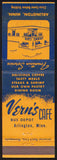 Vintage matchbook cover VERNS CAFE picturing the cafe Arlington Minnesota