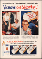 Vintage magazine ad VICEROY CIGARETTES 1956 Wally Moon St Louis Cardinals pictured