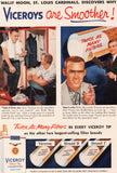 Vintage magazine ad VICEROY CIGARETTES 1956 Wally Moon St Louis Cardinals pictured