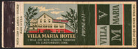Vintage matchbook cover VILLA MARIA HOTEL old hotel pictured St Glastonbury Conn