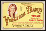 Vintage soda pop bottle label VIRGINIA DARE VIN VIE GRAPE Brooklyn NY n-mint+