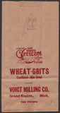 Vintage bag VOIGTS CRESCENT Wheat Grits 2lb Voigt Milling Grand Rapids Michigan