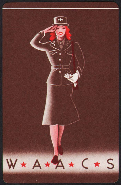 Vintage playing card W A A C S Womens Auxiliary Army Corps with woman pictured