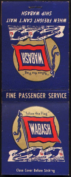 Vintage full matchbook WABASH railroad Follow The Flag slogan trains pictured