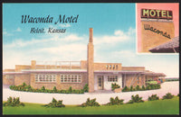 Vintage postcard WACONDA MOTEL with motel pictured linen type Beloit Kansas unused