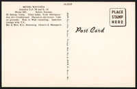 Vintage postcard WACONDA MOTEL with motel pictured linen type Beloit Kansas unused