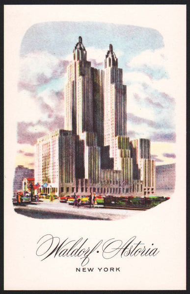 Vintage postcard WALDORF ASTORIA with the old hotel pictured New York unused