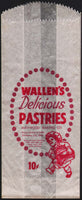 Vintage bag WALLENS DELICIOUS PASTRIES baker boy Maywood Baking Oklahoma City OK