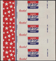Vintage bread wrapper WARDS TIP TOP dated 1941 Chicago Illinois new old stock