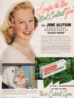 Vintage magazine ad WARRENS CHEWING GUM from 1948 June Allyson star of Good News