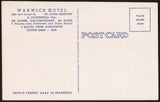 Vintage postcard WARWICK HOTEL picturing the old hotel St Louis Missouri linen