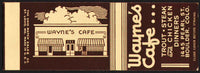 Vintage matchbook cover WAYNES CAFE Trout Steak Boulder Colorado salesman sample