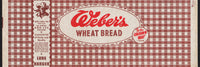 Vintage bread wrapper WEBERS WHEAT Los Angeles California dated 1943 Lone Ranger