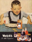 Vintage magazine ad WELCHS JUICE JELLY 1947 boy with orange marmalade pictured