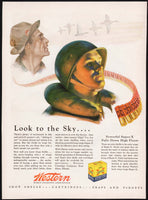 Vintage magazine ad WESTERN AMMUNITION from 1944 soldier hunter Walt Otto art