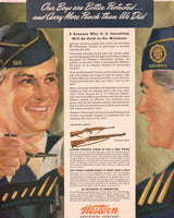 Vintage magazine ad WESTERN CARTRIDGE CO 1943 American Legion men and rifles pictured