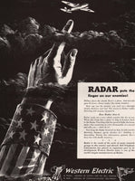 Vintage magazine ad WESTERN ELECTRIC Radar from 1943 Uncle Sam finger pointing