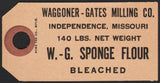 Vintage tag W-G SPONGE FLOUR Waggoner Gates Independence Missouri unused n-mint