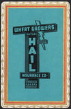 Vintage playing card WHEAT GROWERS Mutual Hail Insurance Company Cimarron Kansas