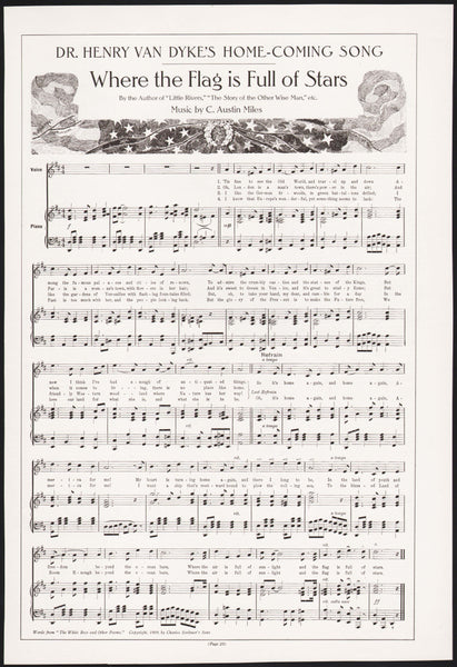 Vintage magazine ad WHERE THE FLAG IS FULL OF STARS music 1911 Dr Henry Van Dyke