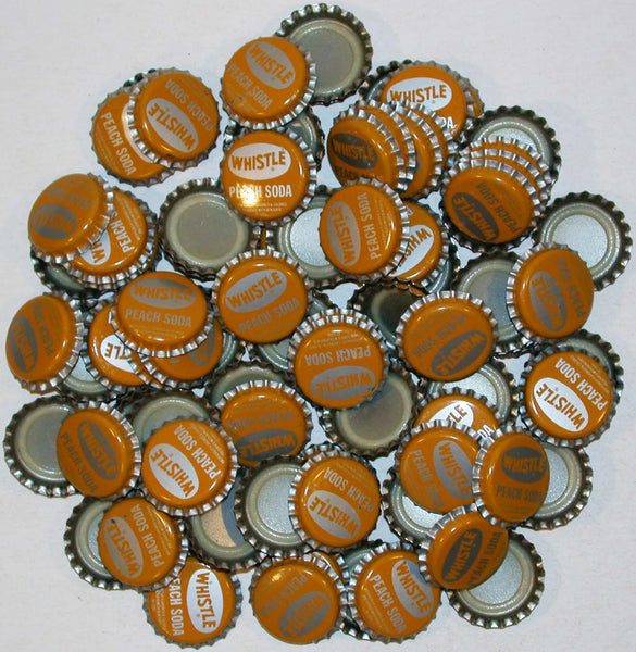 Soda pop bottle caps Lot of 100 WHISTLE PEACH plastic lined unused new old stock
