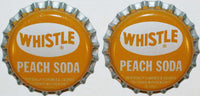 Soda pop bottle caps WHISTLE PEACH Lot of 2 plastic lined unused new old stock