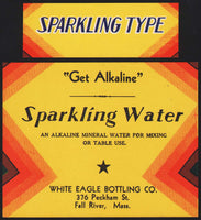 Vintage soda pop bottle label WHITE EAGLE SPARKLING WATER Fall River Mass n-mint+