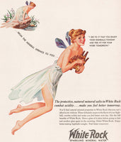 Vintage magazine ad WHITE ROCK Sparkling Mineral Water 1941 Psyche girl bottles