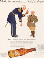 Vintage magazine ad WHITE ROCK WATER 1941 Made in America 1400 feet down slogan