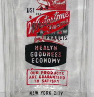 Vintage milk bottle WHITESTONE FARMS New York City 2 color cop SPQ pyro quart