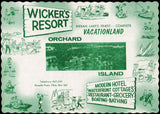 Vintage placemat WICKERS RESORT Indian Lake Orchard Island Russells Point Ohio