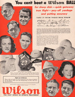 Vintage magazine ad WILSON GOLF BALLS 1948 picturing pro golfers Snead Ferrier
