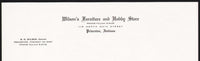 Vintage letterhead WILSONS FURNITURE and HOBBY STORE Princeton Indiana n-mint