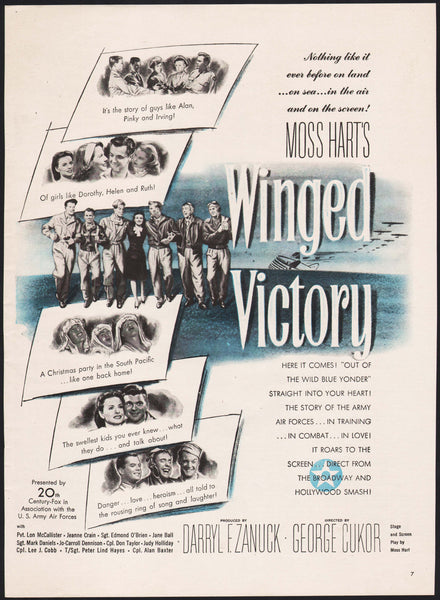 Vintage magazine ad WINGED VICTORY Moss Hart movie 1945 Jeanne Crain Jane Ball