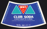 Vintage soda pop bottle label WINS CLUB SODA Milwaukee Wisconsin new old stock