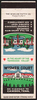 Vintage matchbook cover WISMER COURT hotel pictured Heart of Tennessee Valley Camden