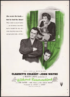 Vintage magazine ad WITHOUT RESERVATIONS movie 1946 Claudette Colbert John Wayne