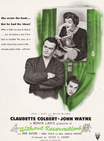 Vintage magazine ad WITHOUT RESERVATIONS movie 1946 Claudette Colbert John Wayne