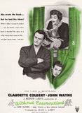 Vintage magazine ad WITHOUT RESERVATIONS movie 1946 Claudette Colbert John Wayne