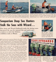 Vintage magazine ad WIZARD OUTBOARDS 1956 Western Auto Herman Hickman pictured
