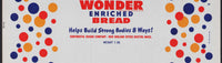 Vintage bread wrapper WONDER Continental Baking Boston Massachusetts 1956 unused