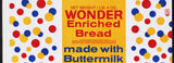 Vintage bread wrapper WONDER BUTTERMILK Continental Baking Rye New York unused