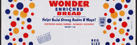 Vintage bread wrapper WONDER REG SIZE dated 1948 Milwaukee Wisconsin unused