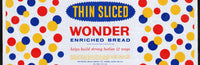 Vintage bread wrapper WONDER THIN SLICED dated 1960 Continental Baking Rye NY