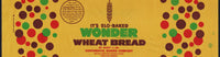 Vintage bread wrapper WONDER WHEAT dated 1950 Seattle Spokane Tacoma Portland