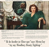 Vintage magazine ad WOODBURY COLD CREAM from 1941 picturing Myrna Loy Love Crazy